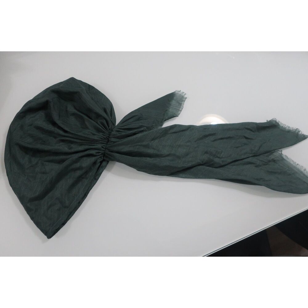 Forest Green TUK Pretied Headscarf with Velvet Grip, NWOT